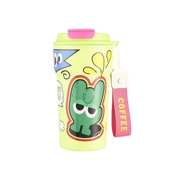 Isolierte Trinkflasche mit Strohhalm